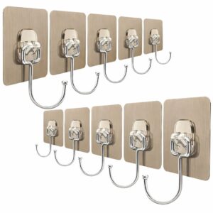heavy duty adhesive wall hooks – large (10 pack)